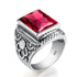 Massive 925 Sterling Silver Thick Men's Rings Amethyst Vintage Art Deco Revival Vintage Male Jewelry Party Gift For Husband