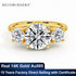 Luxe Three Stone Moissanite Diamond 14K Gold Engagement Ring Au585 Elegant Love Rings for Women Delicate Certified Wedding Bands