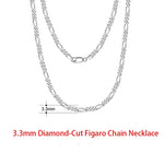 Rinntin 925 Sterling Silver Italian 2.6/3.7/5.0mm Flat Mariner Chain Necklace for Women Men Fashion Neck Chain Jewelry SC78