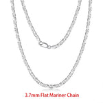 Rinntin 925 Sterling Silver Italian 2.6/3.7/5.0mm Flat Mariner Chain Necklace for Women Men Fashion Neck Chain Jewelry SC78