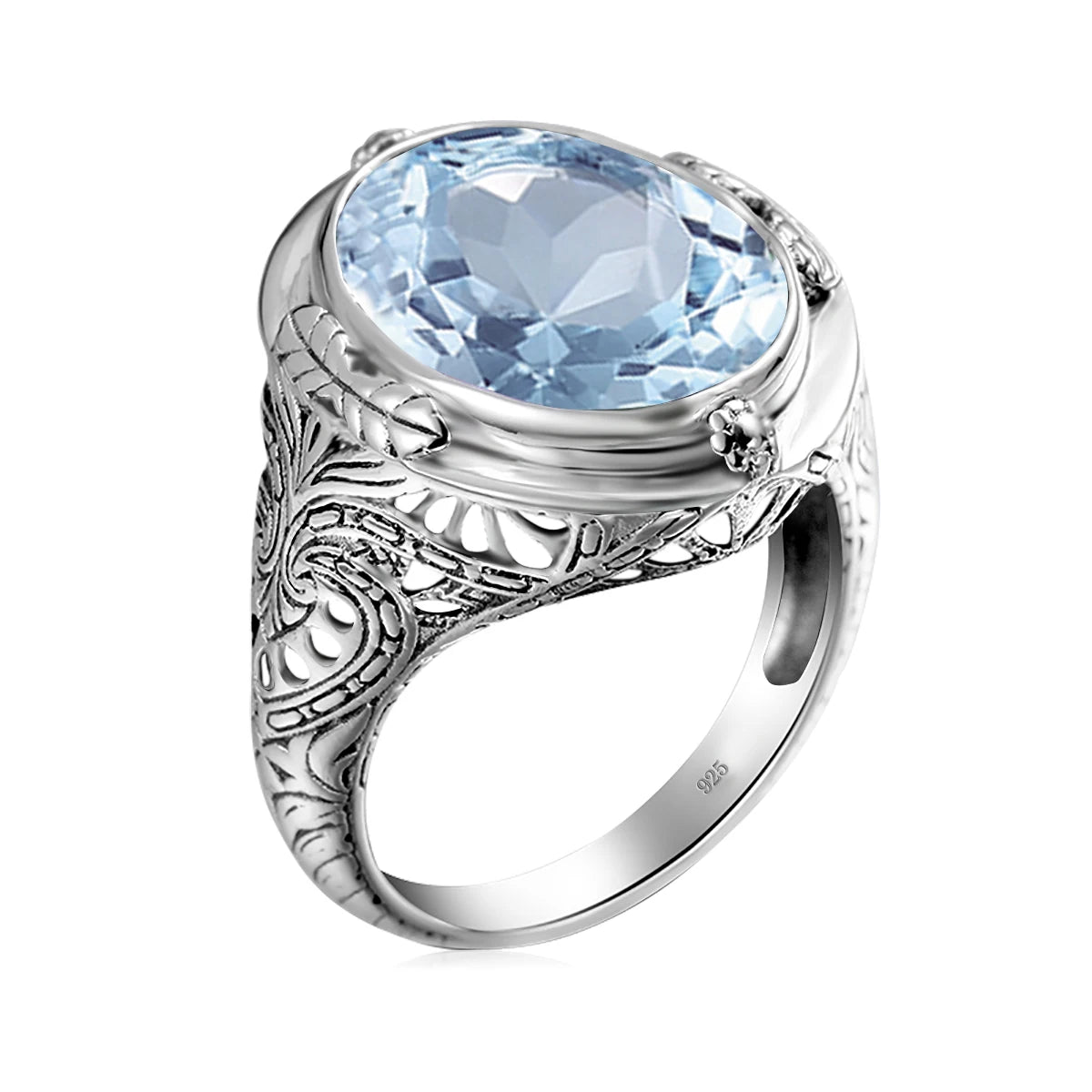 Genuine 925 Sterling Silver 14*18mm Oval Created Ruby Ring For Women Vintage Punk Birthday Stone Wedding Party Fashion Jewellery