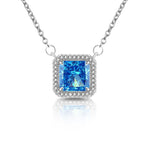 8*8mm 2CT Trendy Fashion s925 Silver Color D Green Moissanite Classic Angle Wing Neckalce Charms Women Party Jewelry Gift