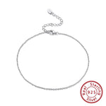 Rinntin S925 Silver Ankle Chain Bracelet for Women Girls Leg Foot Chain Summer Beach Style Trendy Foot Jewelry Accessories SA06