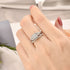 Newshe 2pcs / 3pcs Bridal Rings Set for Women Solid 925 Sterling Silver Engagement Ring Wedding Bands Halo Round Cut 5A Zircons