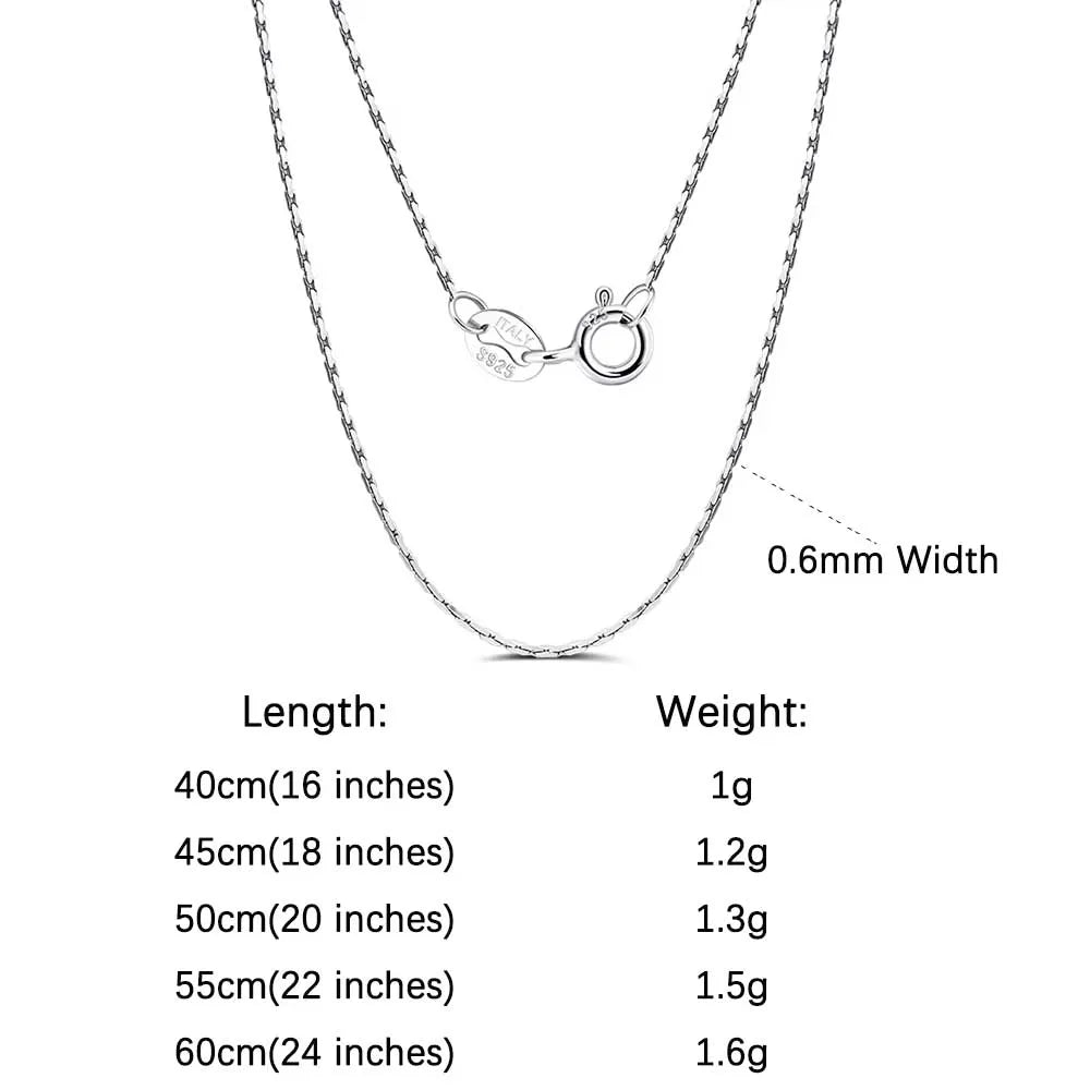 Rinntin 925 Sterling Silver Italian Handmade 1.2mm Chopin Chain Necklace for Women Fashion Simple Basic Neck Chain Jewelry SC53