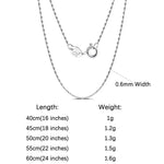 Rinntin 925 Sterling Silver Italian Handmade 1.2mm Chopin Chain Necklace for Women Fashion Simple Basic Neck Chain Jewelry SC53