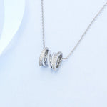 925 Sterling Silver Necklace For Women Round Pendent Sparkling Pave CZ Necklace Fashion Anniversary Birthday Jewelry Gifts