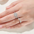 Newshe 2Pcs Moissanite Wedding Rings Set for Women White Gold Plated Halo Round Cut Engagement Bridal Ring