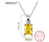 100% 925 Sterling Silver 9*10mm Yellow Ice Cut Topaz High Carbon Diamoind Pendant Necklace For Women Party Fine Jewelry