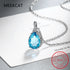 Pear Cut Created Blue Sapphire 925 Sterling Silver Water Drop Pendant Necklace Fashion Gemstone Jewelry For Women Party Gift
