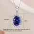 Newshe 6.4 Ct Oval Shape Blue AAAAA Zircon Pendant Solid 925 Sterling Silver 18 Inches Chain Necklace for Women