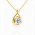 14K Gold Round Cut Moissanite Diamond Necklaces for Women Water Drop Shape Solitaire Pendant Wedding Engagement Simple Jewelry
