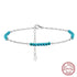 Rinntin 925 Sterling Silver Natural Turquoise Anklet with Butterfly Chain for Women Dainty Vintage Straps Jewelry SA85