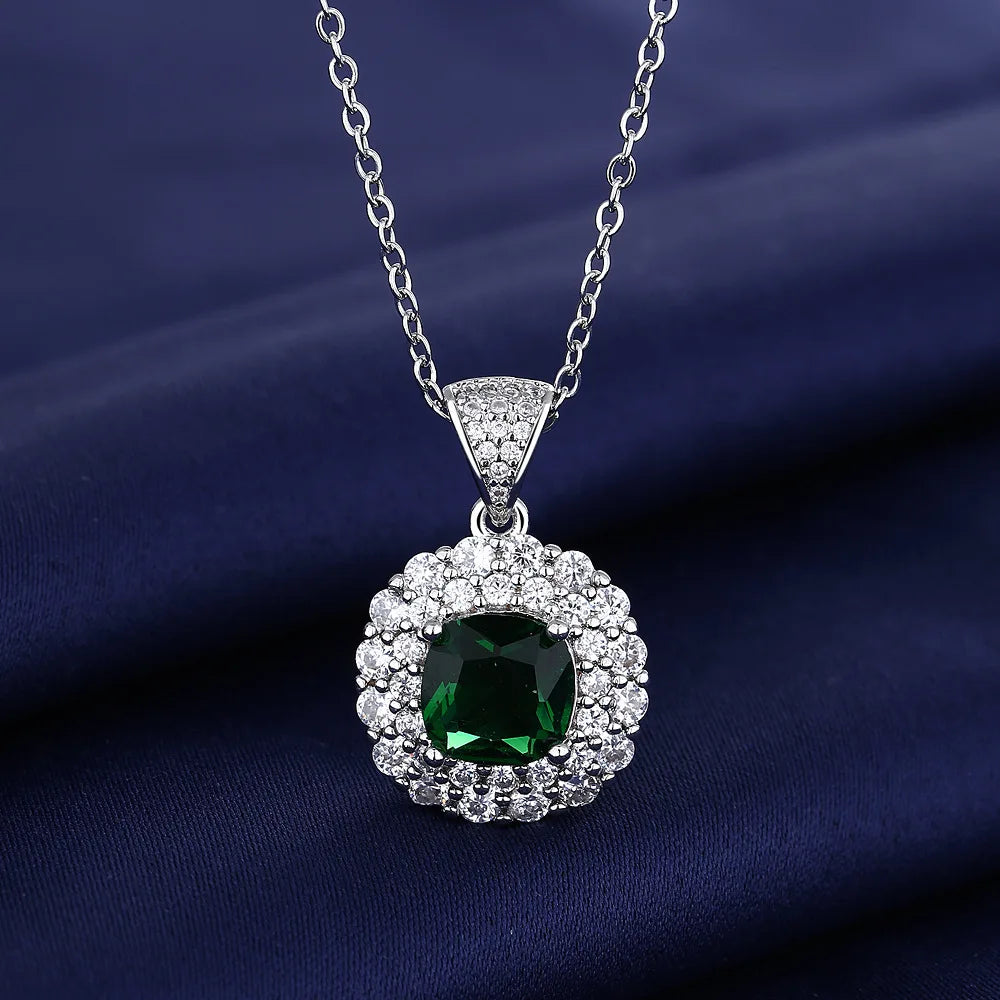 925 Sterling Silver Necklace For Women Round Pendent Sparkling Pave CZ Necklace Fashion Anniversary Birthday Jewelry Gifts