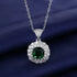 925 Sterling Silver Necklace For Women Round Pendent Sparkling Pave CZ Necklace Fashion Anniversary Birthday Jewelry Gifts