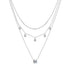 Rinntin Luxury 925 Sterling Silver Layered Choker Necklace for Women Brilliant Summer Necklace Party Jewelry Accessorry BQN43