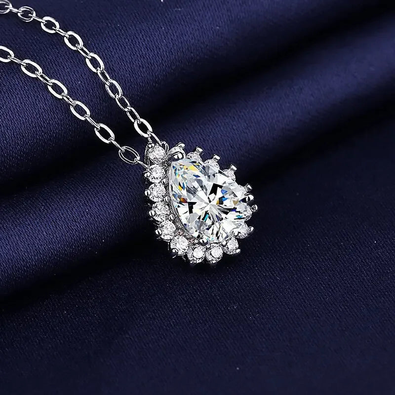 925 Sterling Silver Necklace For Women Round Pendent Sparkling Pave CZ Necklace Fashion Anniversary Birthday Jewelry Gifts