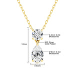 Trendy Lovers' Real 14k Gold Necklace Pear Cut Moissanite Diamond 3 Carat 7*11mm Wedding K gold Jewelery for Women Certified