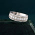 Newshe Genuine 925 Sterling Silver Wedding Rings for Men Half Eternity Brilliant Round Cut AAAAA Cubic Zircon Fine Jewelry