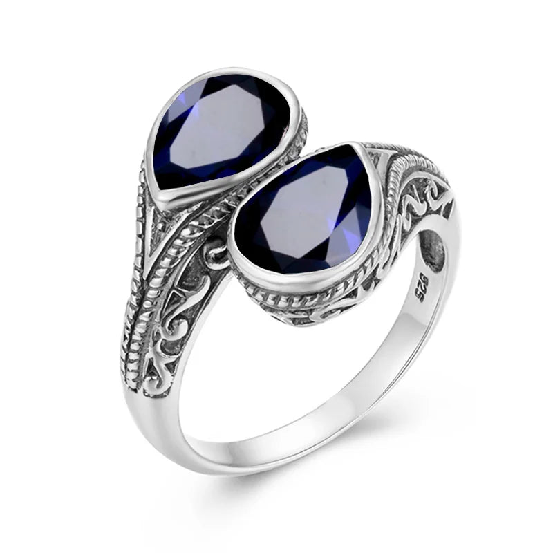 Woman Rings Rainbow Mystic Topaz Stone Eye of God Real 925 Silver Ring Female Dating Party Fine Jewelry