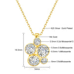 Real Gold 14k Pendants Original Jewelry 5pcs 2.8ct Round Moissanite Diamond Necklace For Women Casual Party Fine Jewelry