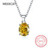Natural Garnet Amethyst Citrine Peridot Blue Topaz 925 Sterling Silver Pendant Necklace Gemstone Jewelry 45cm Chain