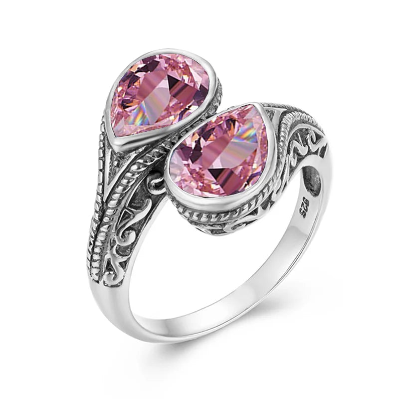 Woman Rings Rainbow Mystic Topaz Stone Eye of God Real 925 Silver Ring Female Dating Party Fine Jewelry