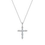 Rinntin Real Moissanite Diamond Cross Pendant 925 Sterling Silver Necklace Party Choker Chain Fine Jewelry Accessories MON16