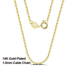 Rinntin 925 Sterling Silver Cable Link Chain Necklace for Women 45cm/50cm/55cm Simple Women's Neck Chain Silver Jewelry SC06