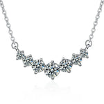 New Fashion 925 Sterling Silver Jewelry Round Zircon Pendants Necklaces Women Fine Semi Rhinestone Circle Clavicle Chain Choker