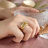 Newshe 14k Yellow Gold Plated Bridal Ring Set for Women 2Ct Round Cut AAAAA Zircon Wedding Engagement Anniversary Band BR1167_Y