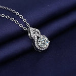 925 Sterling Silver Necklace For Women Round Pendent Sparkling Pave CZ Necklace Fashion Anniversary Birthday Jewelry Gifts N755