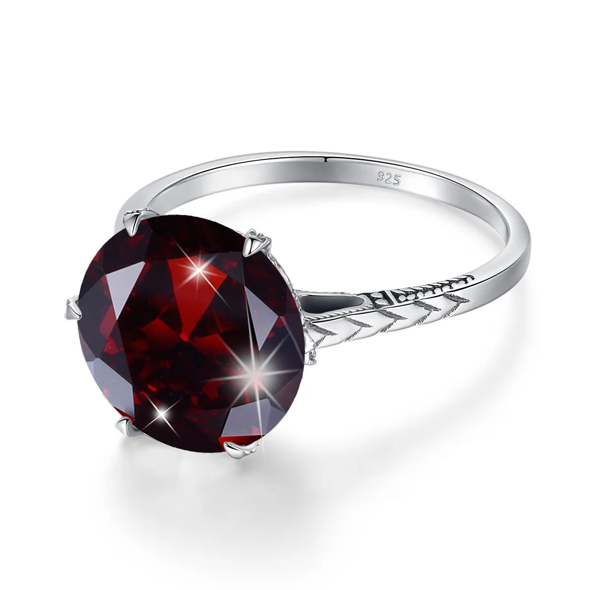 Dark Red Garnet Ring for Women's Silver Rings 925 Genuine Flower Charms Brand Wedding Engagement Jewelry Anniversary Gift