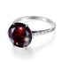 Dark Red Garnet Ring for Women's Silver Rings 925 Genuine Flower Charms Brand Wedding Engagement Jewelry Anniversary Gift
