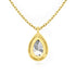 VIXONNA 14K Gold Halo Pear Cut Moissanite Necklace - 1ct AU585 Vintage Pendant