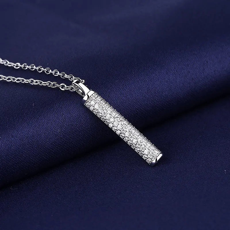 925 Sterling Silver Necklace For Women Round Pendent Sparkling Pave CZ Necklace Fashion Anniversary Birthday Jewelry Gifts N755