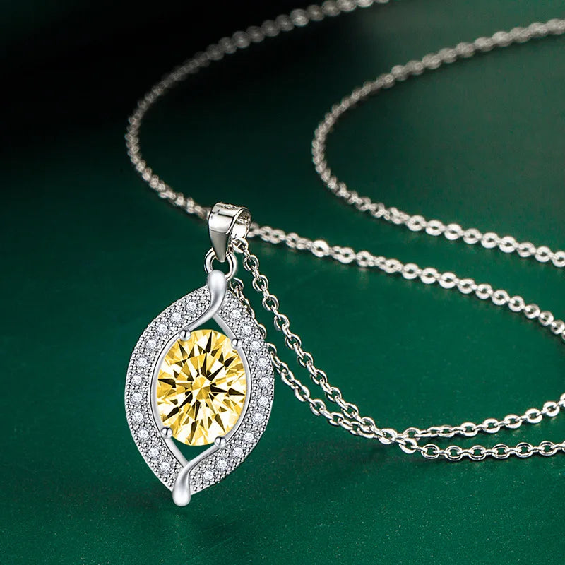 New 925 Sterling Silver Jewelry Elegant Feather Zircon Pendants Necklaces Women Fashion Exquisite Symbol CZ Wild Clavicle Chain