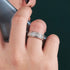 Newshe Solid 925 Sterling Silver GRA Certified Moissanite Rings Half Eternity Brilliant Round Imitation Diamond Fine Jewelry