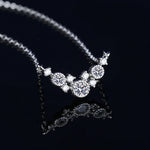 925 Sterling Silver Necklace For Women Round Pendent Sparkling Pave CZ Necklace Fashion Anniversary Birthday Jewelry Gifts