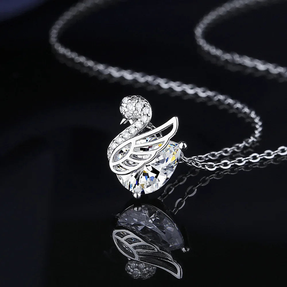 925 Sterling Silver Necklace For Women Round Pendent Sparkling Pave CZ Necklace Fashion Anniversary Birthday Jewelry Gifts