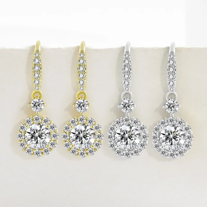 1CT Full Moissanite Heart Earrings For Women Girls DVVS1 925 Sterling Silver Sparkling Engagement Jewelry High Quality