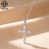 Rinntin Real Moissanite Diamond Cross Pendant 925 Sterling Silver Necklace Party Choker Chain Fine Jewelry Accessories MON16