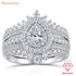 Newshe Full Moissanite Halo Pear Engagement Ring Bridal Set for Women Enhancer Wedding Band Wraps White Gold Plated Jewelry