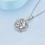 925 Sterling Silver Necklace For Women Round Pendent Sparkling Pave CZ Necklace Fashion Anniversary Birthday Jewelry Gifts N755