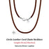 Rinntin Genuine Italian 2mm Brown Leather Cord Chain Necklace for Women Men with 925 Sterling Silver Clasp Trendy Jewelry SC62