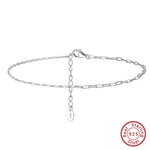 Rinntin 925 Sterling Silver Fish Lips Chain Anklet for Women Fashion Foot Bracelet Summer Sexy Silver Ankle Straps Jewelry SA33