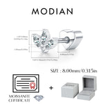 D Color Moissanite Screw Helix Earring 925 Sterling Silver Crown Design Heart Stud Earrings