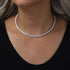 Moissanite Tennis Necklaces for Women Gifts 3-5mm 925 Silver Tennis Necklace Men D Color Round Cut Diamond