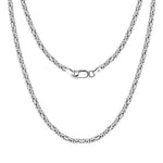 Rinntin 925 Sterling Silver Italian 2.5mm Flat Byzantine Link Chain Necklace for Women Vintage Silver Dainty Jewelry SC79