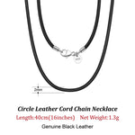 Rinntin Genuine Italian 2mm Brown Leather Cord Chain Necklace for Women Men with 925 Sterling Silver Clasp Trendy Jewelry SC62
